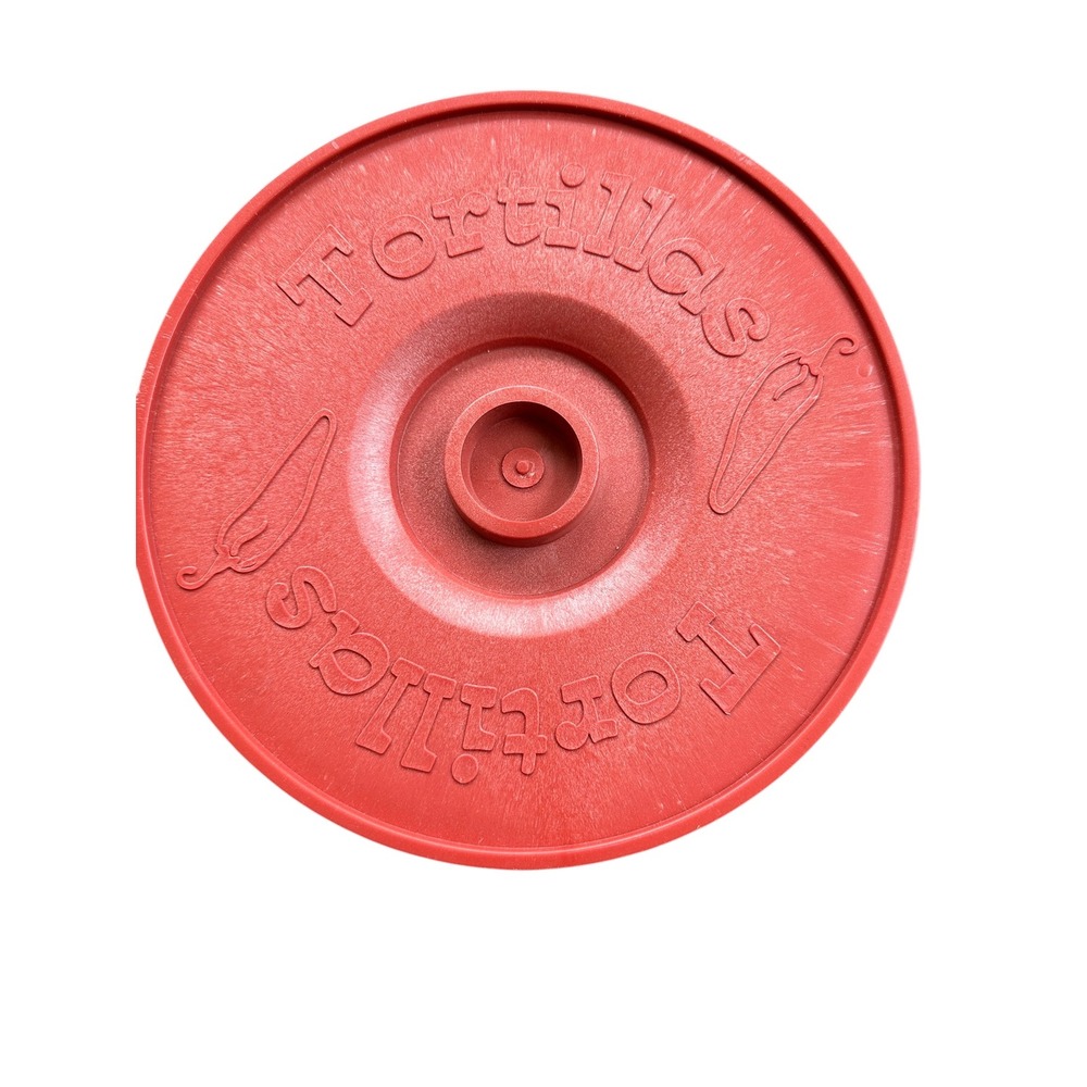 IMUSA Tortilla Warmer Kitchen Red Plastic Good Condition Round Embossed Lid 9"‎